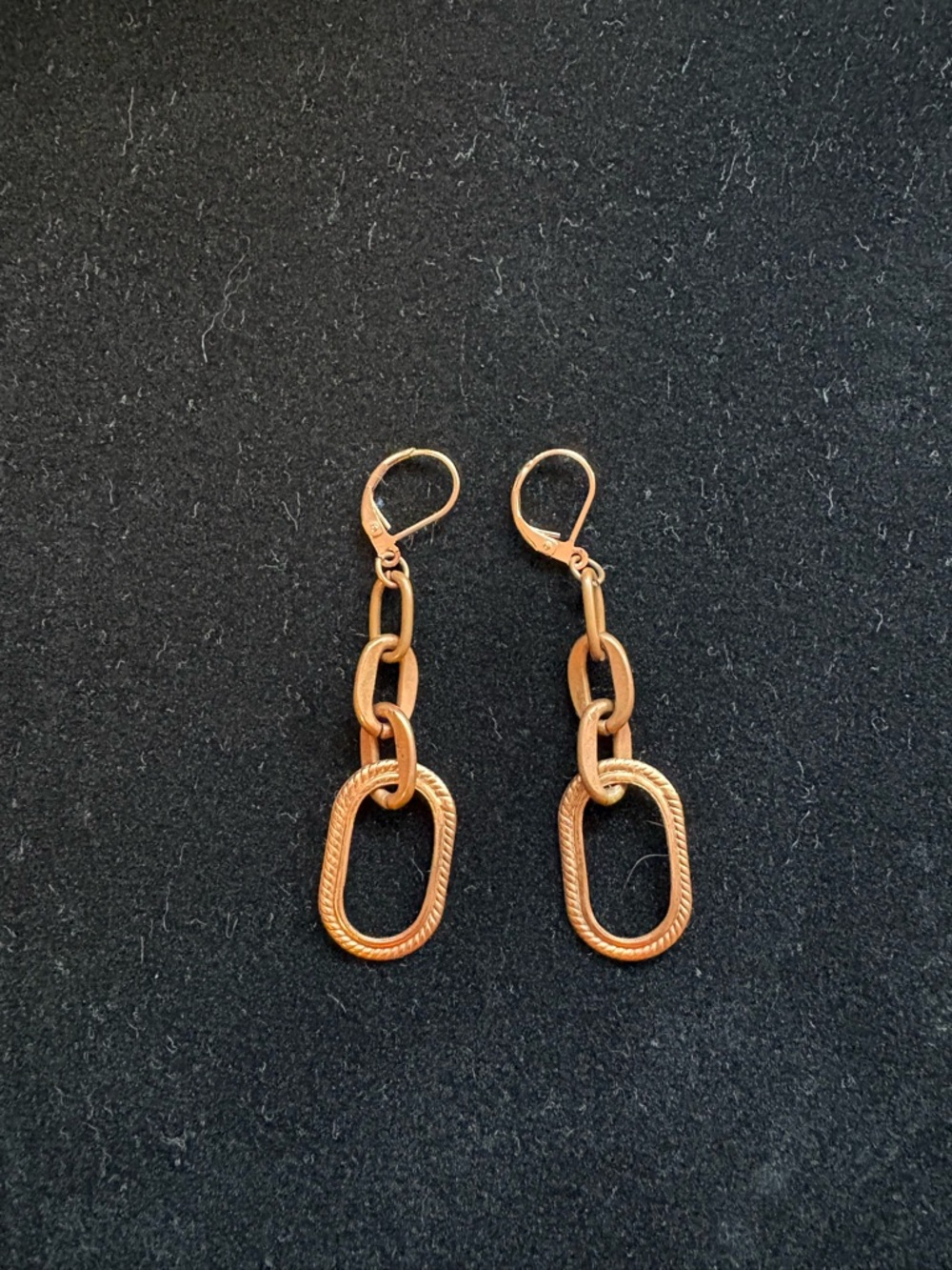 Chain Link Drop Earrings - Copper Tone